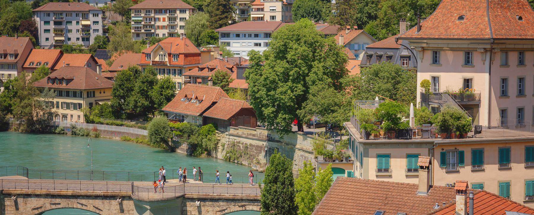 Die Aare in Bern mit der Untertorbr&uuml;cke